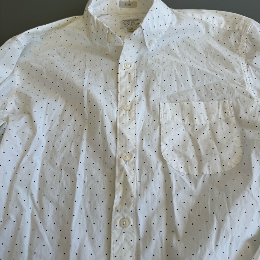 J. Crew White Shirt with Black Dots